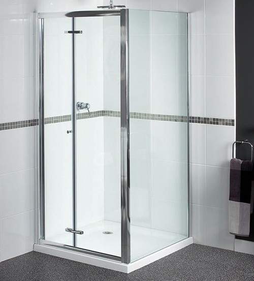 Shower Enclosure With Bi-fold Door. 800x800, (square). Aqualux Shine Ax 