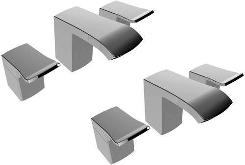 Bristan Descent 3 Hole Basin & Bath Filler Tap Pack (Chrome).