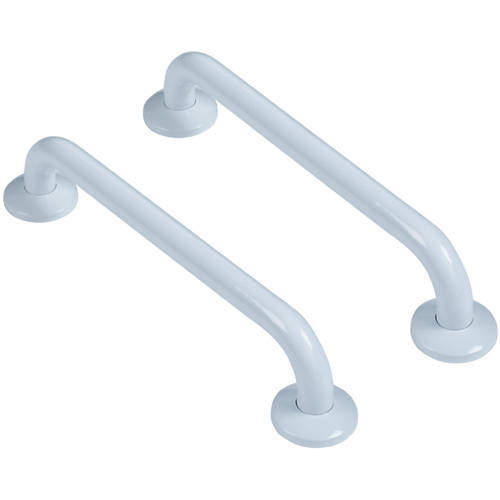 Bristan Commercial 2 X Short Grab Rail 450mm (White).