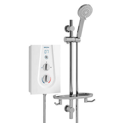 Bristan Joy Thermostatic Electric Shower With Digital Display 9.5kW (White).