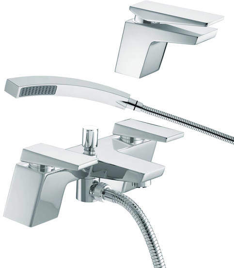 Bristan Sail Mono Basin & Bath Shower Mixer Tap Pack (Chrome).