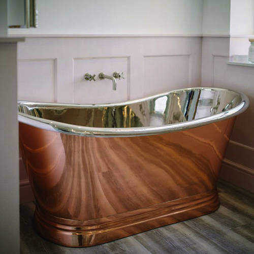 BC Designs Copper & Nickel Boat Bath 1500mm (Nickel Inner/Copper Outer).