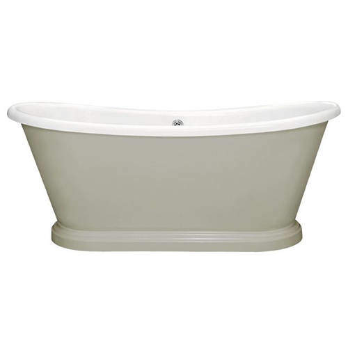 BC Designs Painted Acrylic Boat Bath 1700mm (White & Manor House Grey)