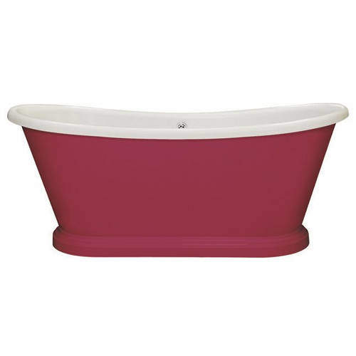 BC Designs Painted Acrylic Boat Bath 1800mm (White & Rectory Red).