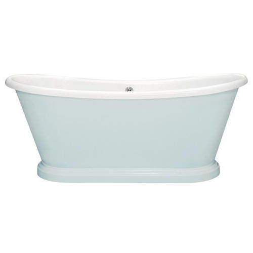 BC Designs Painted Acrylic Boat Bath 1800mm (White & Parma Grey).