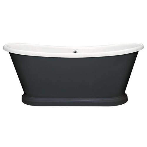 BC Designs Painted Acrylic Boat Bath 1800mm (White & Off Black).
