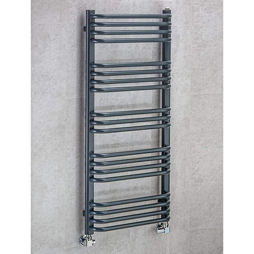 Heated Towel Rail & Wall Brackets 1100x500 (Anthracite Grey). COLOUR CO