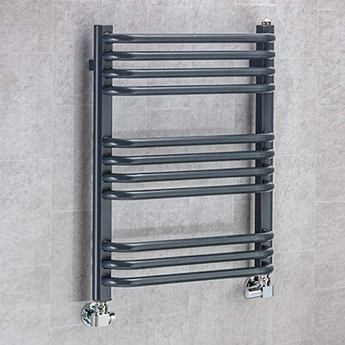 Heated Towel Rail & Wall Brackets 620x600 (Anthracite Grey). COLOUR CO