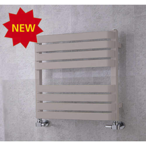 Heated Towel Rail & Wall Brackets 655x500 (White Aluminium). COLOUR CO