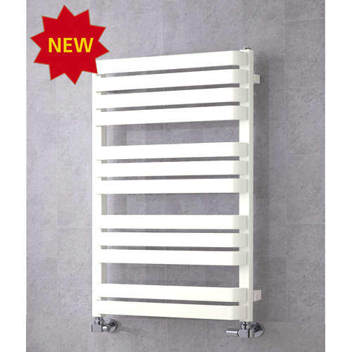 COLOUR Heated Towel Rail & Wall Brackets 915x500 (Pure White).