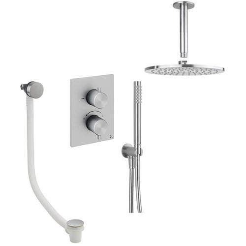 Crosswater 3ONE6 Shower Pack With Head & Handset, Bath Fill (S Steel).