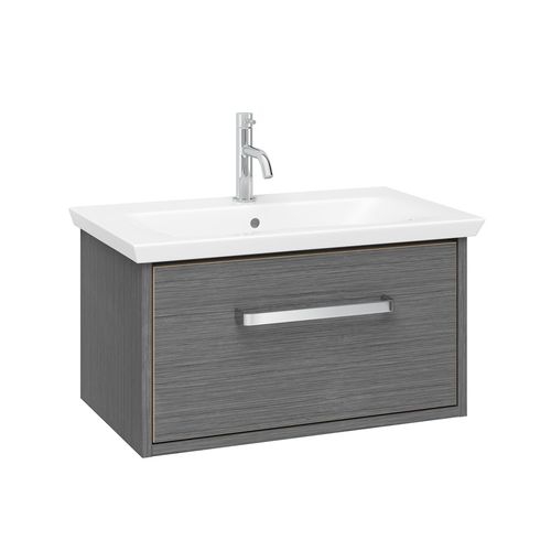 Crosswater Arena Vanity Unit With Ceramic Basin (600mm, Steelwood, 1TH).