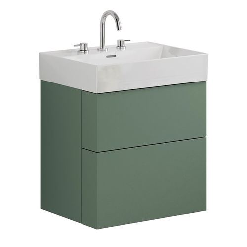 Crosswater Avenue Wall Hung Vanity Unit With Basin (600mm, Green, 3TH).