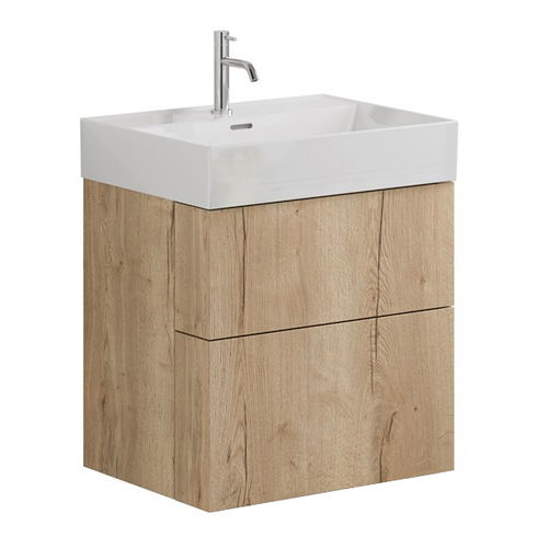 Crosswater Avenue Wall Hung Vanity Unit With Basin (600mm, Oak, 1TH).