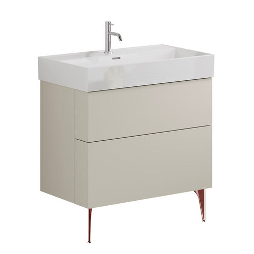 Crosswater Avenue Wall Vanity Unit With Bronze Legs (800mm, Stone, 1TH).