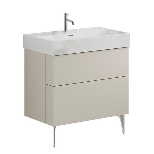 Crosswater Avenue Wall Vanity Unit With Chrome Legs (800mm, Stone, 1TH).