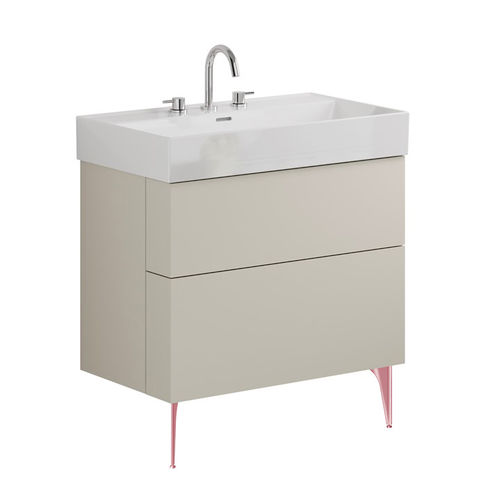 Crosswater Avenue Wall Vanity Unit With Bronze Legs (800mm, Stone, 3TH).