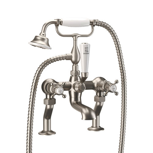 Crosswater Belgravia Bath Shower Mixer Tap (Crosshead, Br Nickel).