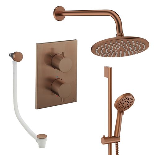 Crosswater MPRO Crossbox Shower Set 10 200mm (Brushed Bronze).