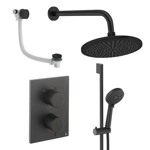 Crosswater MPRO Crossbox Shower Set 10 300mm (Matt Black).