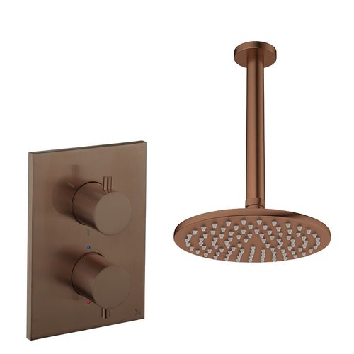 Crosswater MPRO Crossbox Shower Set 1 200mm (Brushed Bronze).