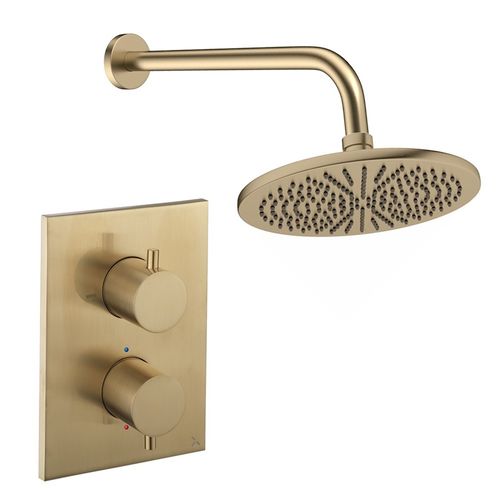 Crosswater MPRO Crossbox Shower Set 1 300mm (Brushed Brass).