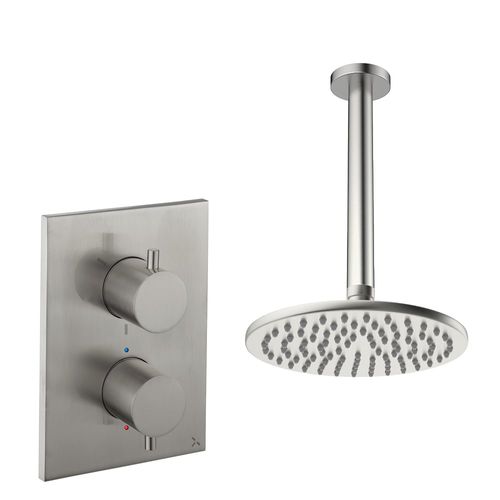 Crosswater MPRO Crossbox Shower Set 1 200mm (Brushed Nickel).