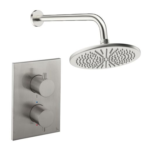 Crosswater MPRO Crossbox Shower Set 1 300mm (Brushed Nickel).