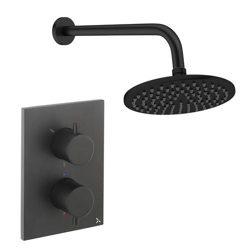 Crosswater MPRO Crossbox Shower Set 1 200mm (Matt Black).