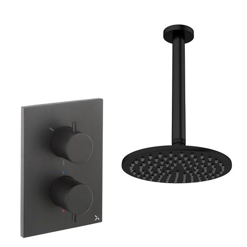 Crosswater MPRO Crossbox Shower Set 1 200mm (Matt Black).