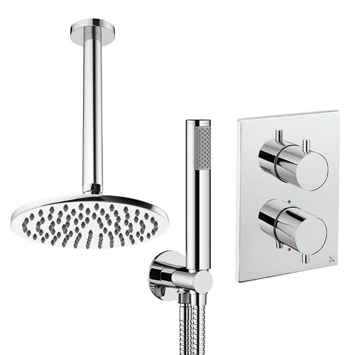Crosswater MPRO Crossbox Shower Set 3 200mm Head & Handset (Chrome).