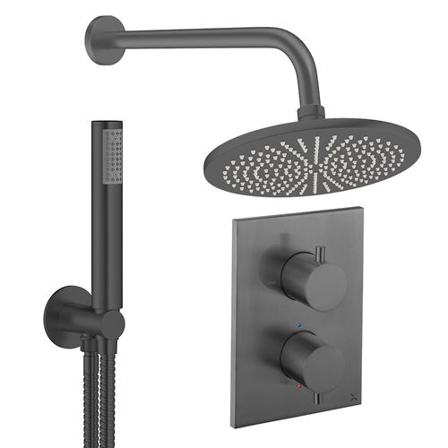 Crosswater MPRO Crossbox Shower Set 3 300mm Head & Handset (Slate).