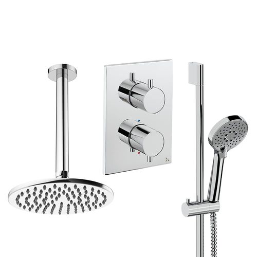 Crosswater MPRO Crossbox Shower Set 4 200mm Head & Slide Rail Kit (Chrome).