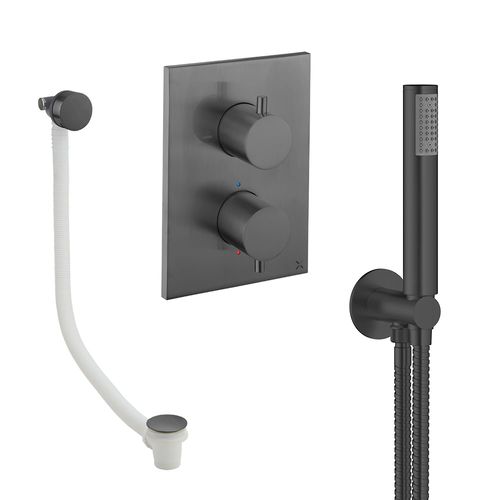 Crosswater MPRO Crossbox Shower Set 5 With Handset & Bath Filler (Slate).