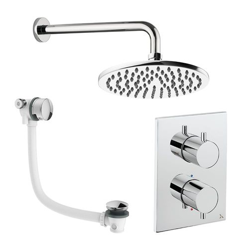 Crosswater MPRO Crossbox Shower Set 7 With 200mm Head & Bath Filler (Chrome).