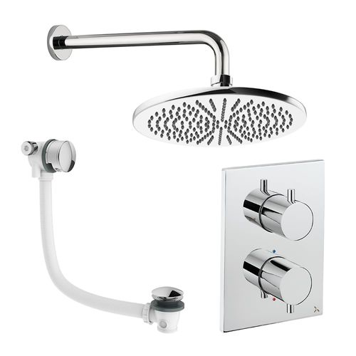 Crosswater MPRO Crossbox Shower Set 7 With 300mm Head & Bath Filler (Chrome).