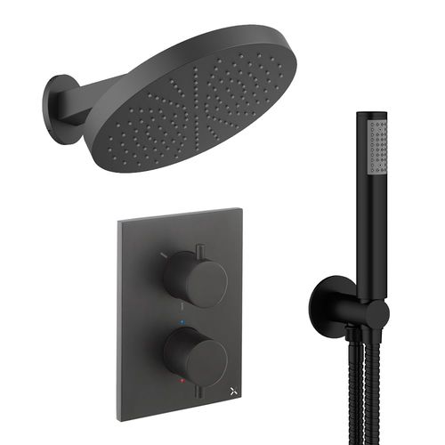 Crosswater MPRO Crossbox Shower Set 8 300mm Head & Handset (Matt Black).