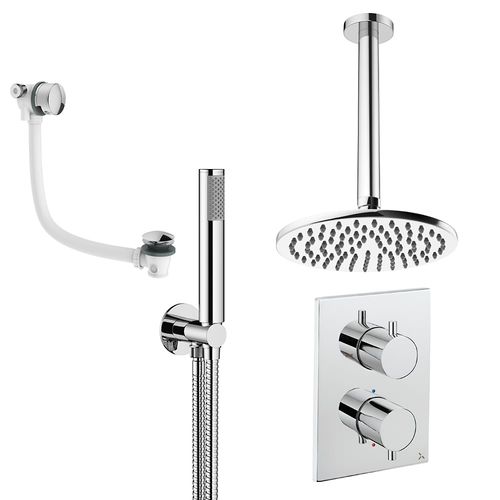 Crosswater MPRO Crossbox Shower Set 9 200mm Head, Handset & Bath Filler (Chrome).