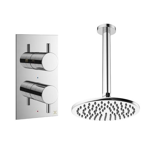 Crosswater MPRO Design Shower Set 1,  200mm Head & Ceiling Arm (Chrome).