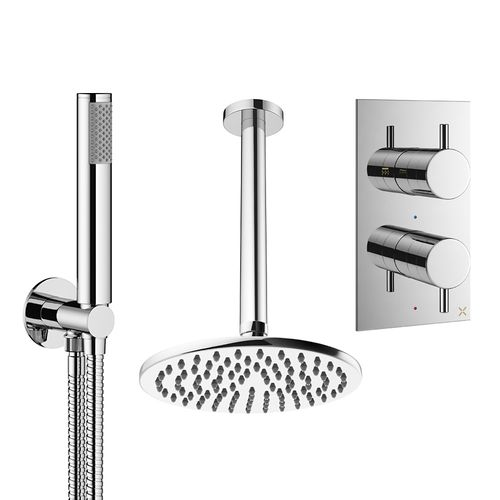 Crosswater MPRO Design Shower Set 3,  200mm Head & Handset (Chrome).