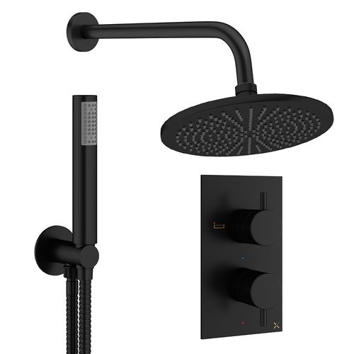 Crosswater MPRO Design Shower Set 3,  300mm Head & Handset (Matt Black).
