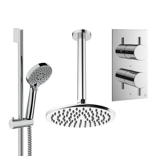 Crosswater MPRO Design Shower Set 4,  200mm Ceiling Head & Slide Rail (Chrome).