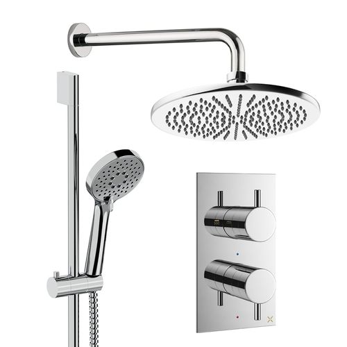 Crosswater MPRO Design Shower Set 4, 300mm Wall Head & Slide Rail (Chrome).