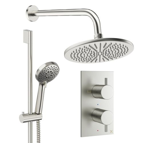 Crosswater MPRO Design Shower Set 4, 300mm Wall Head & Slide Rail (Brushed Nickel).