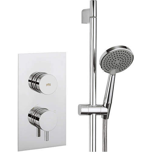 Crosswater Dial Kai Thermostatic Shower Valve & Slide Rail Kit (1 Outlet).