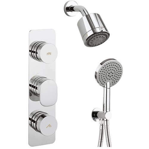 Crosswater Pier Push Button Thermostatic Shower Pack (2 Outlets).