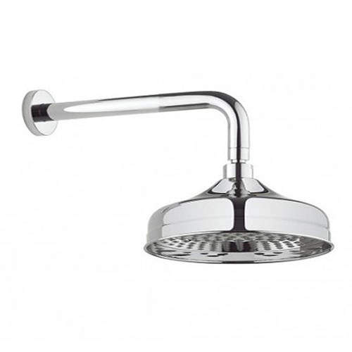 Crosswater Belgravia Round Shower Head & Arm 200mm (Chrome).