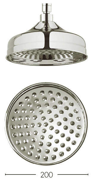 Crosswater Belgravia 200mm Round Shower Head (Nickel).