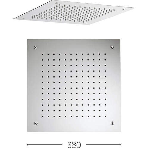 Crosswater Showers Recessed Square Shower Head (380x380mm).
