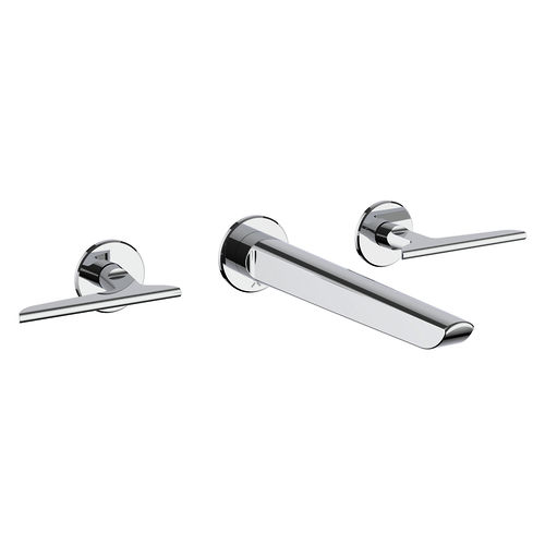 Crosswater Foile Wall Mounted Basin Mixer Tap (3 Hole, Chrome).